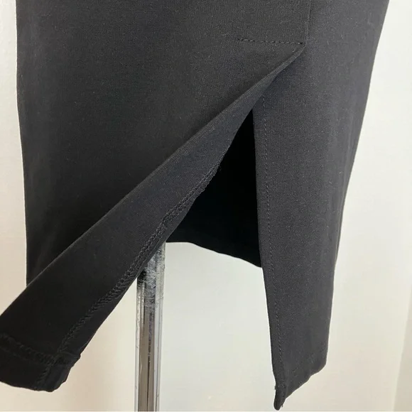 SOLD Retrolicious Black Stretch Knit Sleeved V Neck Midi Pencil Dress Small - Picture 7 of 9